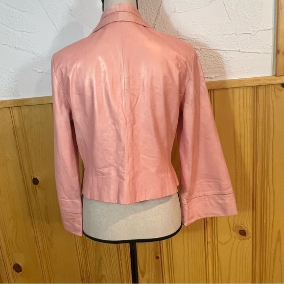 Lafayette 148 New York Leather Open Short Jacket Sz-8 - Picture 5 of 9